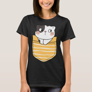 Söt katt i en ficka Katt Present Barn Pojkar Flick T Shirt