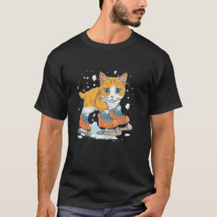 Söt katt i isdansskor outfit t shirt