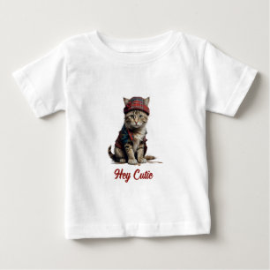 Söt katt i skotsk förklädnad t shirt