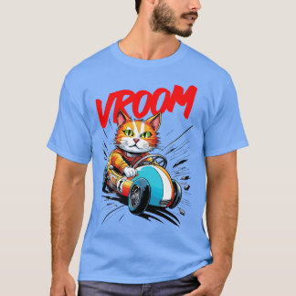 Söt katt i tävla bil t shirt