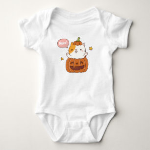 Söt katt i utskuren pumpa Halloween T Shirt