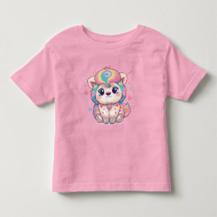 Söt Katt Illustration - Minimalistisk T Shirt