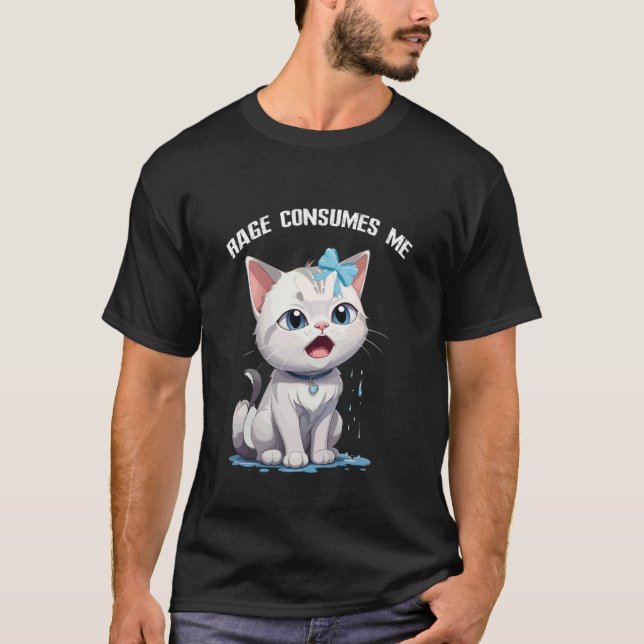 Söt Katt Ilska Förtär Mig T Shirt (Framsida)