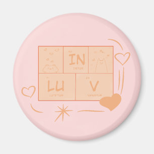 Söt katt "In LuV" Magnet