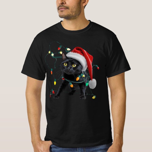 Söt Katt Jul T Shirt (Framsida)