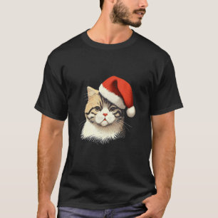 Söt katt jul tomte hatt djur illustration 1 t shirt