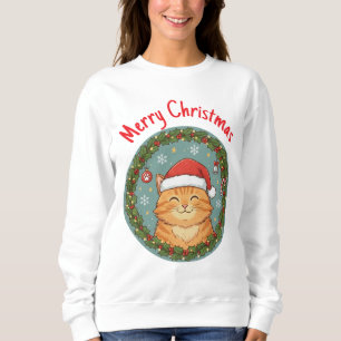 Söt katt julkrans t shirt