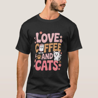 Söt Katt Kaffe Drickare Baristor Kaffe Bistro Skäm T Shirt