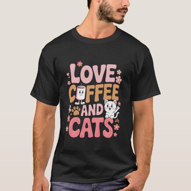 Söt Katt Kaffe Drickare Baristor Kaffe Bistro Skäm T Shirt (Framsida)