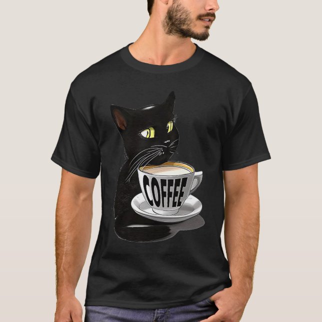 SÖT KATT Kaffe  KATTER JAVA KATTUNGE T Shirt (Framsida)