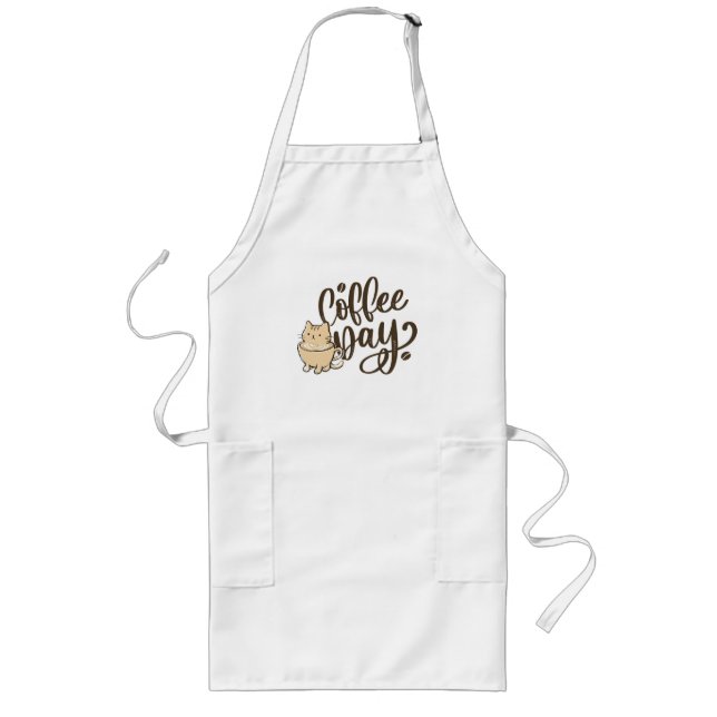 Söt Katt Kaffe Kök Förkläde (Framsidan)