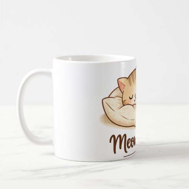 Söt Katt Kaffe Mugg – Bedårande Katt Älskare Prese (Vänster)