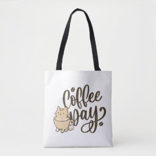 Söt Katt Kaffe Väska - Varje Dag Är Kaffe Dag