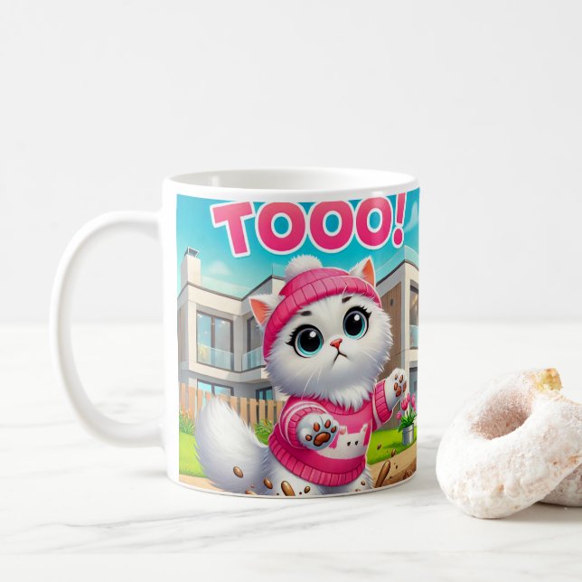 söt katt kaffemugg (Med munk)