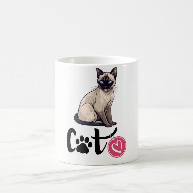 söt katt kaffemugg (Center)