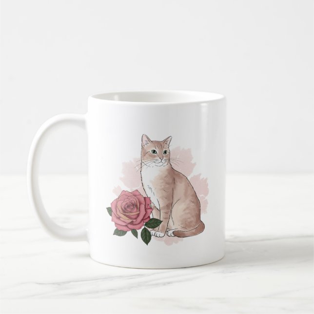 söt katt kaffemugg (Vänster)