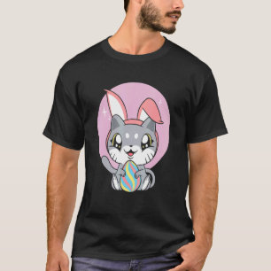 Söt Katt Kanin Ägg Påsk Kostym Kattdjur T Shirt