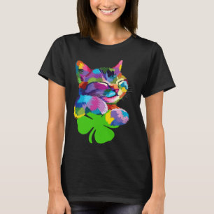Söt katt kattunge Färgrik St Patricks Day barn T Shirt