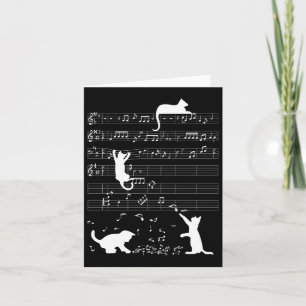 Söt Katt Kisse Spelar Musik Not Nyckel Musiker Ar Kort