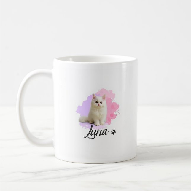 Söt Katt Konstarbeten Klassisk Mugg –  Luna (Vänster)