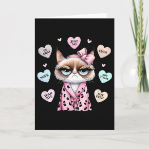 Söt katt konversationshjärta Anti Valentines Day Kort