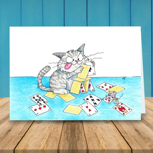 Söt katt-kort Slott Grattiskort Kort (Skapare uppladdad)