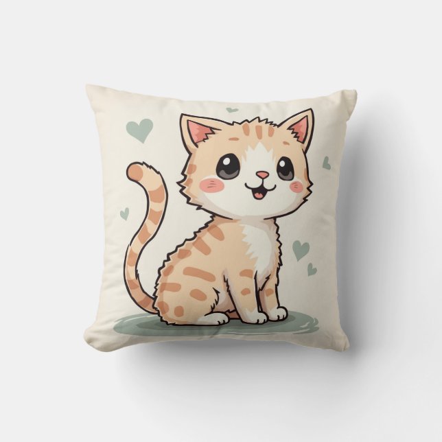 söt katt kudde (Framsida)