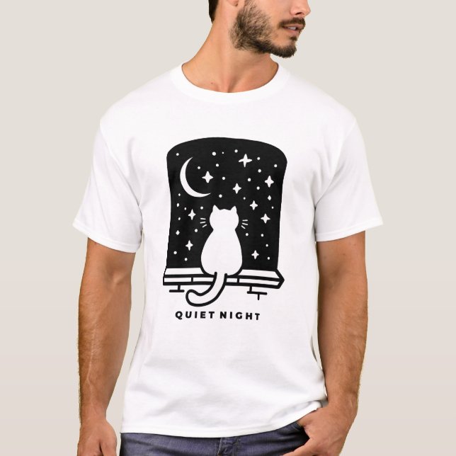 Söt Katt Låg Energisk T-Shirt Kawaii Mysig Design (Framsida)