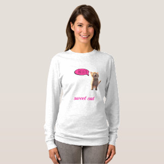 Söt Katt Långärmad T Shirt