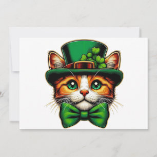Söt katt/liten katt St. Patrick's Day Julkort