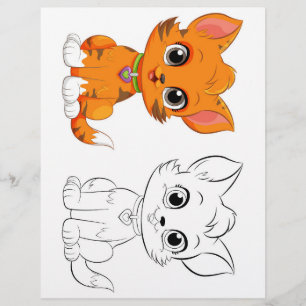 Söt katt målarbild reklamblad