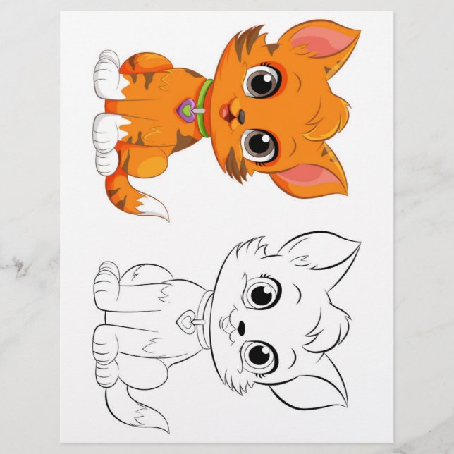 Söt katt målarbild reklamblad (Framsidan)