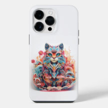 Söt katt med blommor 3D pappersurklipp