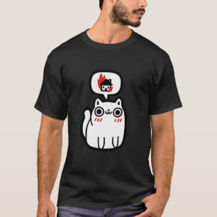 Söt katt med busiga tankar Bedårande men na T Shirt