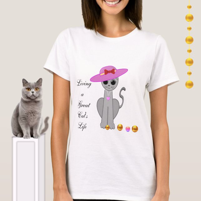 Söt katt med hatt t shirt (Skapare uppladdad)