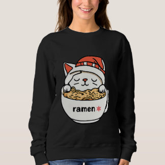 Söt katt med hattchristmas och ätsten t shirt