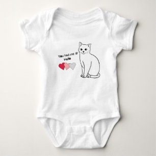 Söt katt med hjärtan fick du mig vid Hej Baby Bod T Shirt