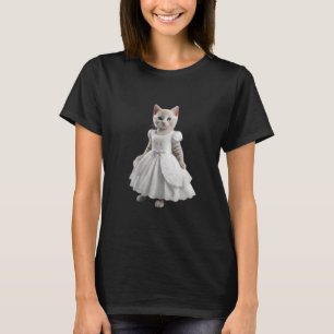 Söt katt med kläder, roligt kattunge t shirt