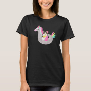 Söt katt med Margarita & enhörning flytande kattun T Shirt