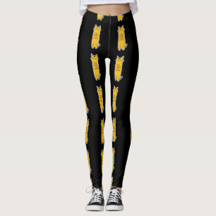 Söt Katt Med Morotsvärme Minimalistisk Design Leggings