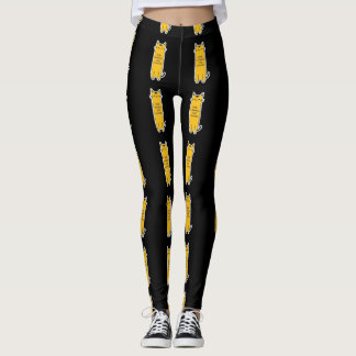 Söt Katt Med Morotsvärme Minimalistisk Design Leggings