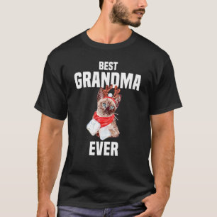 Söt katt med renkostym Bästa mormor någonsin T Shirt