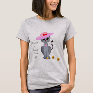 Söt katt med rosa hatt t shirt