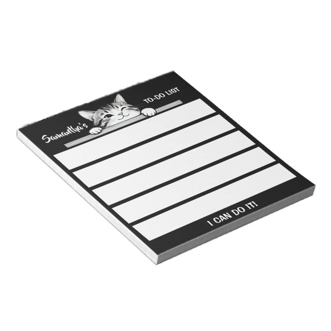 Söt Katt Minimalistisk Design - KATT 2 Anteckningsblock (Vinklad)