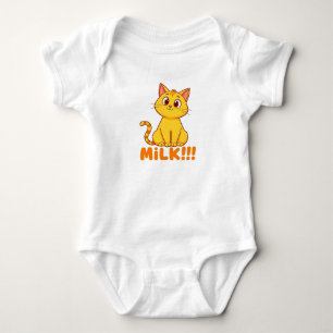 🐱 Söt Katt Mjölk Baby Onesie Rolig Spädbarn Prese T Shirt