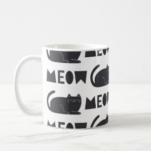 Söt katt mönster. Vintage Kaffemugg
