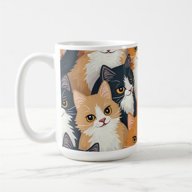 Söt katt mugg. kaffemugg (Vänster)