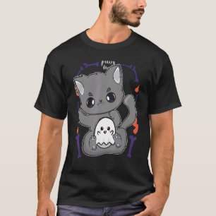 Söt Katt Och Spöken För Söta Skräckfans T Shirt