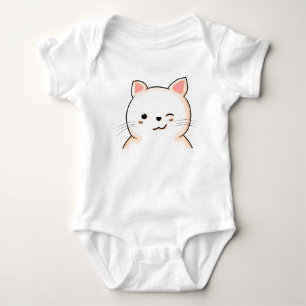 Söt katt ögonfransar Blinkar Vit katt ägare T Shirt