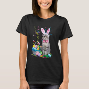 Söt Katt Påsk Dag Kanin Ägg Kostym Gåvor Män T Shirt